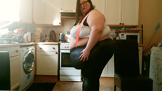 SSBBW BBW Kitchen Play in Sexy Tight Clothing Part 2