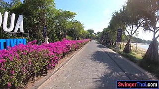 Thai GF thanks BF by jerking and riding