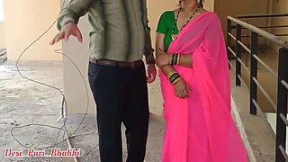 Hot Desi Bhabhi Fucked Hard by Landlord on Terrace - Public Sex & Cheating Wife