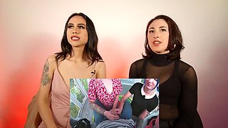 Two hot girlfriends watch crazy sex