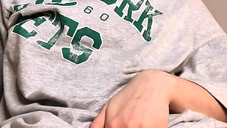 Amateur young teen solo masturbation on her livingroom
