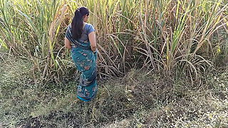 Asian beauty Komal, caught peeing in the fields, gets fucked in a house by Goldx.