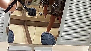 Sexy Brunette in the Locker Room