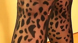 Leopard Tights & Black Pumps - Slow Shoeplay & Dangling Seduction
