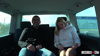 Busty Blonde Milf Loves His Curved Cock - threesome hardcore in car