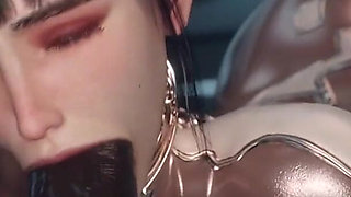 Madruga3d Intense Hardcore Sex: Busty White Woman with Tight Ass Passionately Fucked by Massive Black Cock, Deep Throat