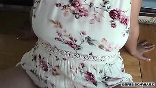 Boris Schwarz Fucks Hairy MILF in Kitchen - Blonde German Housewife Gets Cum on Pussy