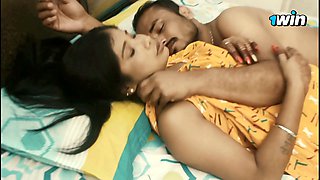 Newlywed couple's passionate morning lovemaking session