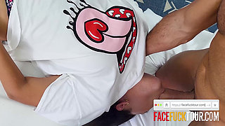 Big Tits Latina Hottie Soaked In Spit After Sloppy Head On Monster Cock