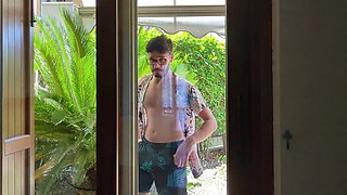 Aroused Fit Redhead Babe Tempts Her Neighbor To Come In & Please Her With His Boner