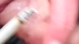 Smoking Two Cigarettes and Give Him Blow Job with Cumshoot on My Face When I Smoked