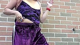 Morning Smoke in My Purple Velour Outfit
