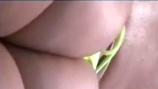 Peeking at Stepmom's big ass on the beach