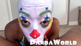 Bald Ebony Clown Bitch Cleo Panda Deepthroat BBC FaceFuck Anal Savagery