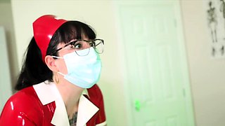 Latex Nurse E-Stim And Mouth Exploration