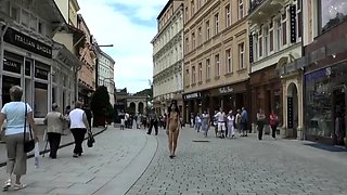 Teen model Nika Nikola naked in public