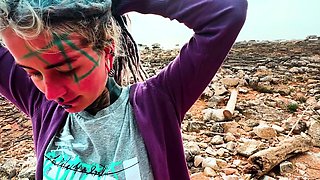 Outdoor BJ and Facial Slut Takes a Load in Public