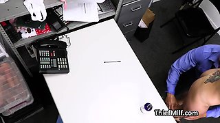 Lubing up and fucking curvy thief cougar using the oil she just stole