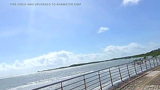 Mila Morena Sunday Ride in Lace Panties - Outdoor Amateur Flashing & Big Cameltoe