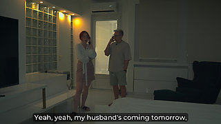 Step Mom Shares Bed with Step Son in Hotel - Creampie Shock!