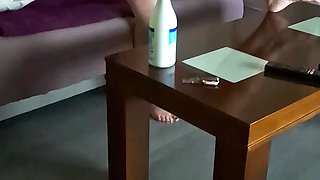 Demona gives herself cream and spreads her legs to show us her hairy pussy