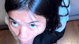 18yo Thai Student in Uniform Cannot Handle Big White Dick