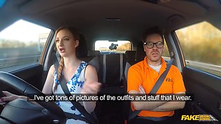 Zara Durose's British Hunk Bangs Her in a Fake Driving School POV