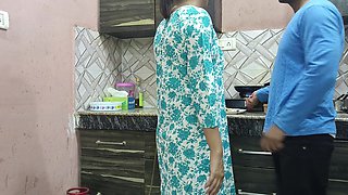 Beautiful Indian Step Mom Pussy and Ass Fucked Hard by Step Son While He Is in Kitchen to Seducing