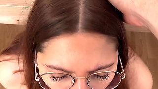 Secretary Sucks Under Table and Gets Cumload on Face for Pay Rise