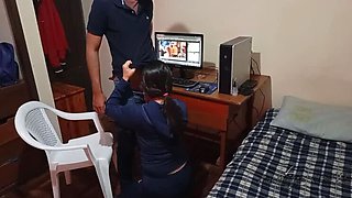 Best Friend Catches Me Jerking Off To Porn - Horny MILF Fucks Me After She Walks In