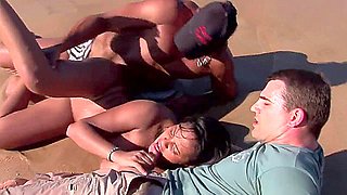 Babalu Takes Dicks In Each Hole On The Sandy Beach