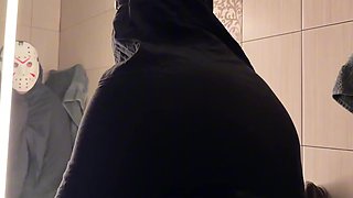 Curvy stepmom lets him slid his dick in on Halloween POV