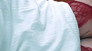 Step Mom Waiting Husband, but Shares Bed with Step Son Till Huge Facial After Unexpected Cum Inside
