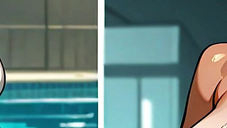 Horny Blonde Showing Tits at Pool