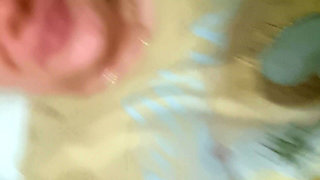 Pussy play feels so good quickie in the bathroom