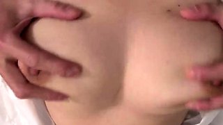 Slutty Japanese schoolgirl plays with bone in insane ways -