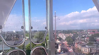 At the Carnival Flashing My Tits