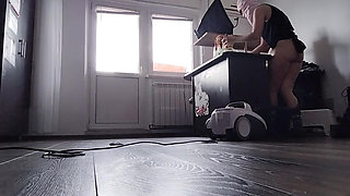 Amateur wife sucking naked at home.