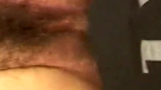 Horny hairy chick takes a piss and gets anal bang