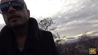 HUNT4K. For money sexy redhead is ready to cheat on her dumb man