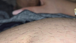 Step mom saw step son big dick without condom and handjob his dick