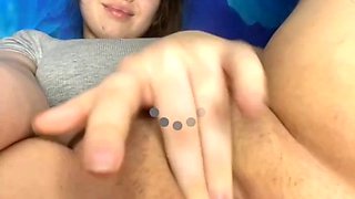 Live Solo Masturbation with Horny Brunette Girl with Hairy Pussy (2K) - Big tits