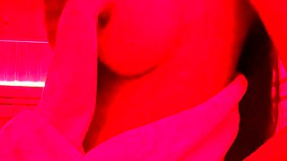 Glamour babe with big boobs masturbates in lingerie