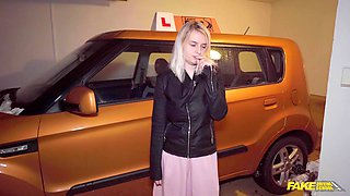 Reality Driving Lesson turns into POV sex - Big Dick Stretches Big Tits Blonde - Michael Fly