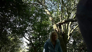 BJ in Park with Cum Walk