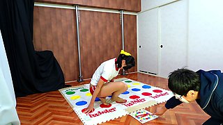 Trying Out Twister with a Vibrator Inserted While Enduring Orgasm