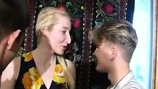 Russian Milf Seduced Threesome Sex Two Young Guys