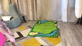 Mini Golf Girls Luna and Matty to Play for a Handjob Content to make a Cock Cum first