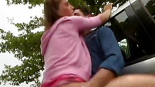 Young Girl Sucks Cock Then Gets Fucked in the Car by Her Boyfriend