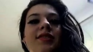 Hot brunette from squirt masturbating on webcam